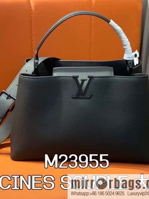 [Premium‑quality] M23955 full leather cap that English series CAPUCINES SOUPLE large handbag