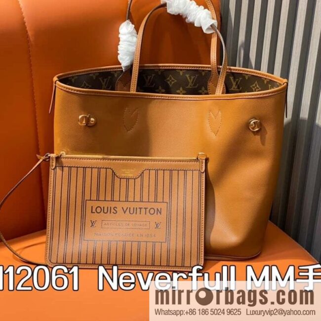 [Boutique‑grade] M11946 presbyopia/black, shopping bag series Neverfull MM handbag M12061 brown