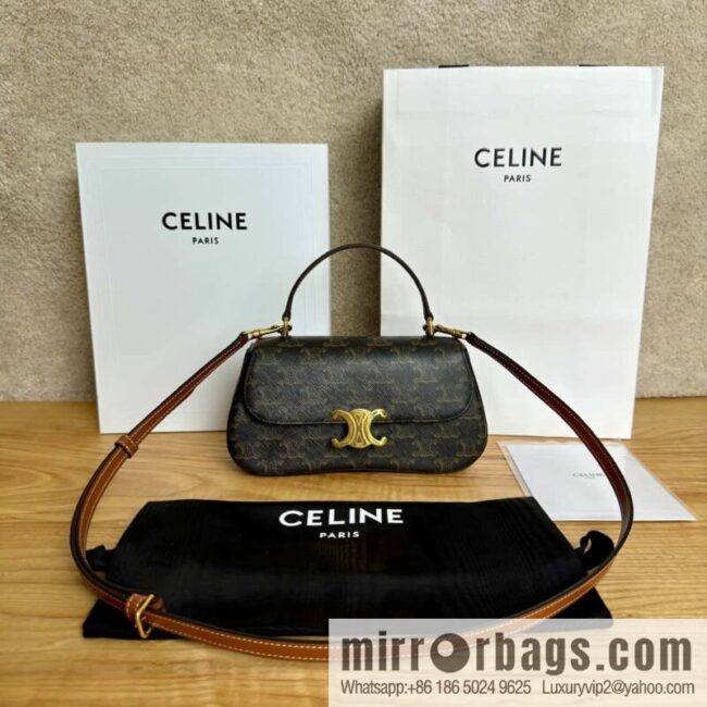 CELINE TEEN LOLA logo printed cow leather handbag 119532