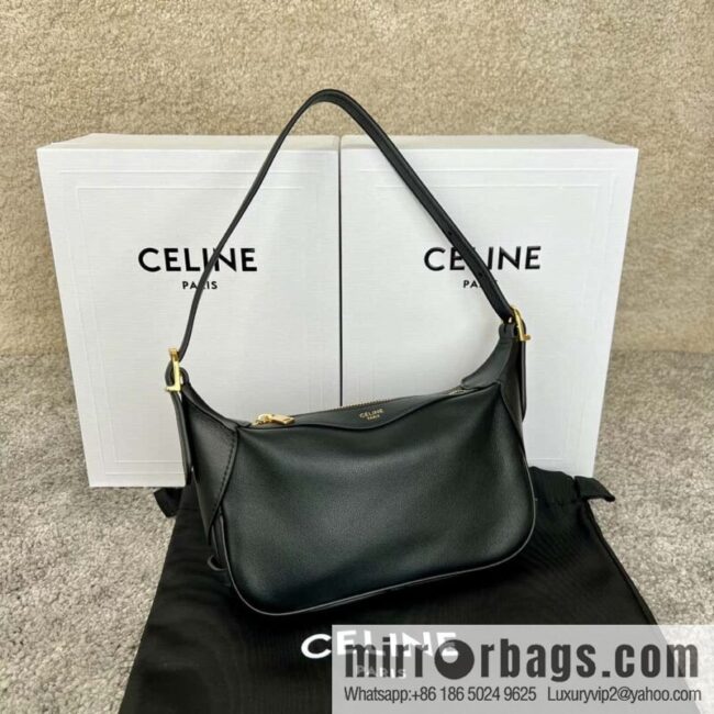 CELINE ROMY Mini Soft Cow Leather Handbag 10K123 Black