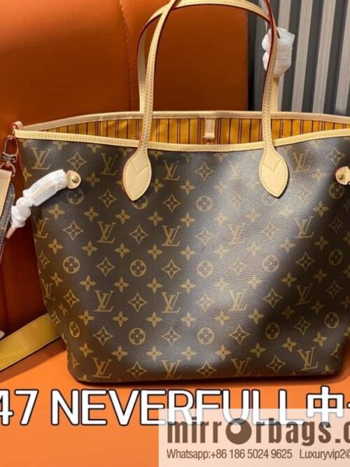 [Premium‑quality] M11947 presbyopia yellow, available on both sides, variable code chip version, shopping bag series NEVERFULL medium handbag