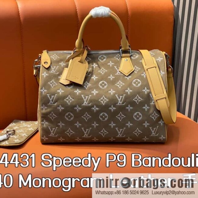 [Boutique‑grade] M24431 polished apricot, pillow bag speedy series P9 Bandoulière 40 Monogram Leather handbag