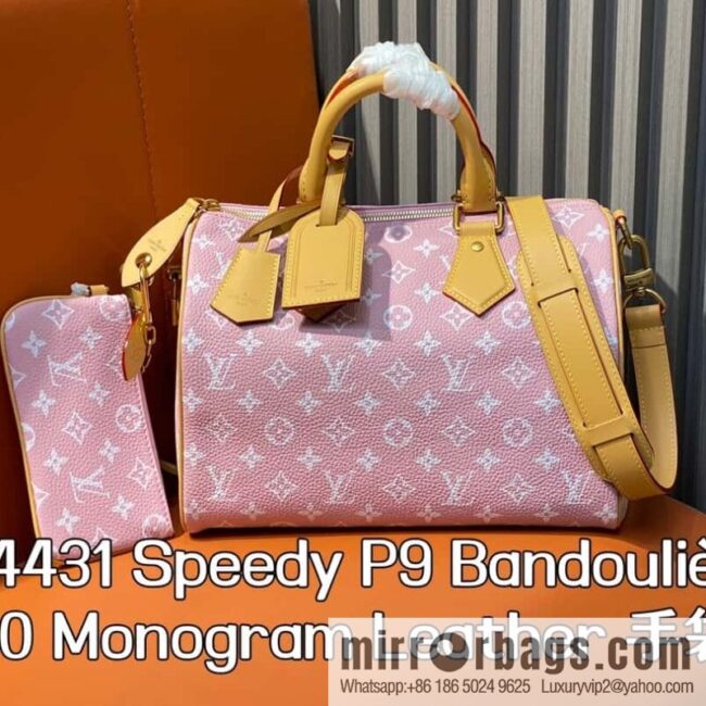[Boutique‑grade] M21109 pink, all-leather pillow bag speedy series SPEEDY P9 BANDOULIZRE 30 handbag