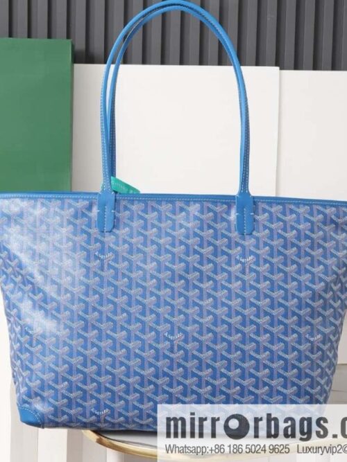 [Premium quality, all copper hardware] 🔎 020323 blue, goyard goya artois medium zipper tote bag