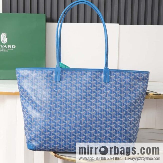 [Premium quality, all copper hardware] 🔎 020323 blue, goyard goya artois medium zipper tote bag