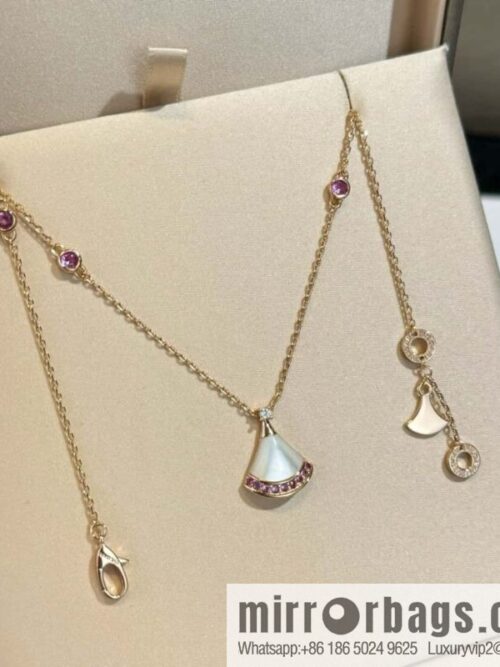 wsxc1727358460279_0-800x800rmcsikojlit51857_20250630003626.jpg ❗️🎁 ☀️ Original ☀ BVLGARI DIVAS\'DREAM Pink Diamond White Fritillary Fan Necklace ☀️