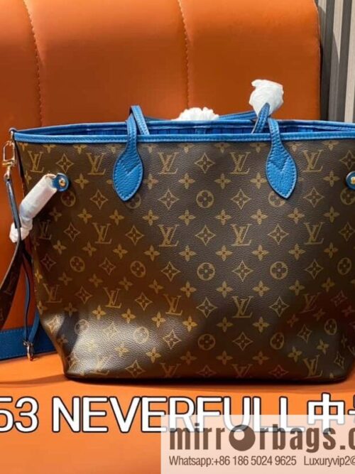 [Boutique‑grade] M13753 presbyopia blue, double-sided available, variable code chip version, shopping bag series NEVERFULL medium handbag