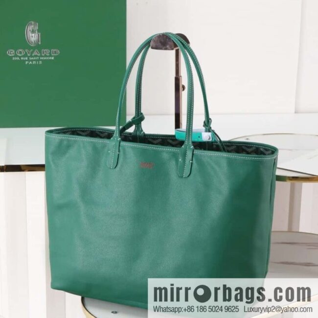 [Premium quality, original materials, leather] Goyard goya anjou small bag 020166m green tote bag