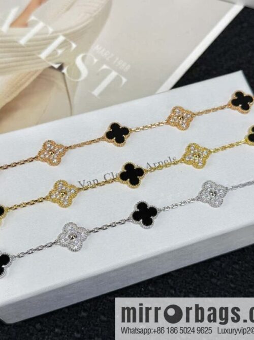 wsxc1727455281291_0-800x800bdwm10g02hi51675_20250630003450.jpg ❗️CNC version ❗️ ☀️ Van Cleef & Arpels diamond black agate four-leaf clover five-flower bracelet ☀