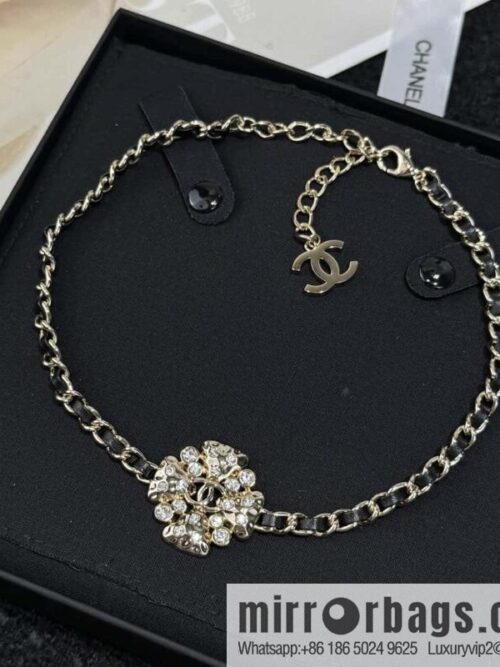 wsxc1727597354751_3-800x8003yab10qk5qm51634_20250630003428.jpg ❗️New ❗️☀️ New ☑️ Chanel Double C Clover Black Leather Rope Necklace ☀️