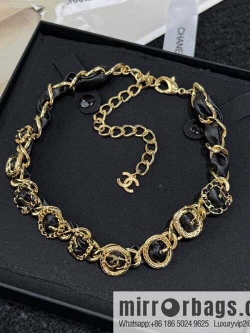 wsxc1727597358908_0-800x800hqxowovowtk51623_20250630003421.jpg ❗️New ❗️☀️ New ☑️ Chanel Gold Double C Black Leather Rope Necklace ☀️