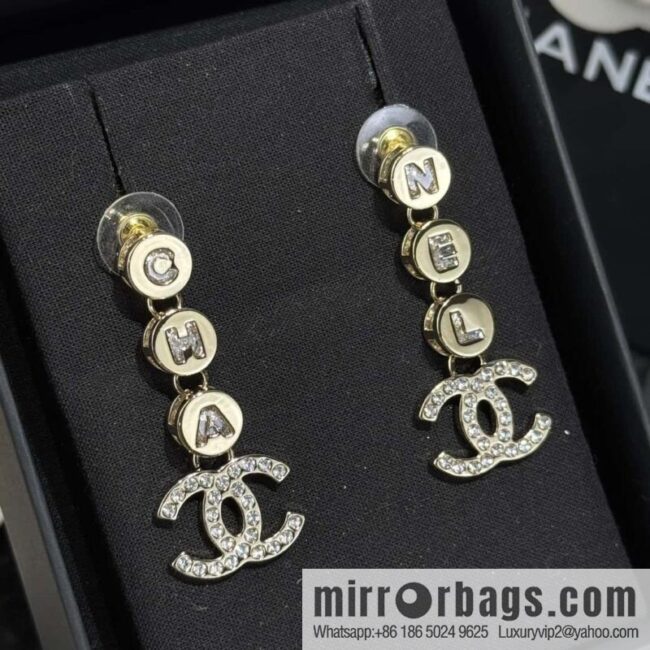 ❗️New ❗️☀️ new ☑️ chanel c4 double c round letter stud earrings ☀️