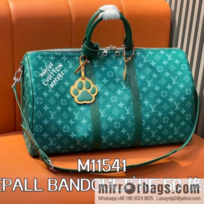 [Boutique‑grade] M11541 green, travel bag series, the new KEEPALL BANDOULIZRE 50 travel bag of the season