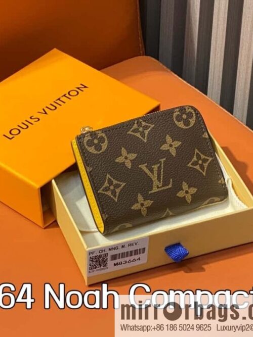 [Boutique‑grade] M83644 presbyopia yellow, zipper wallet series NEW Noah Compact wallet