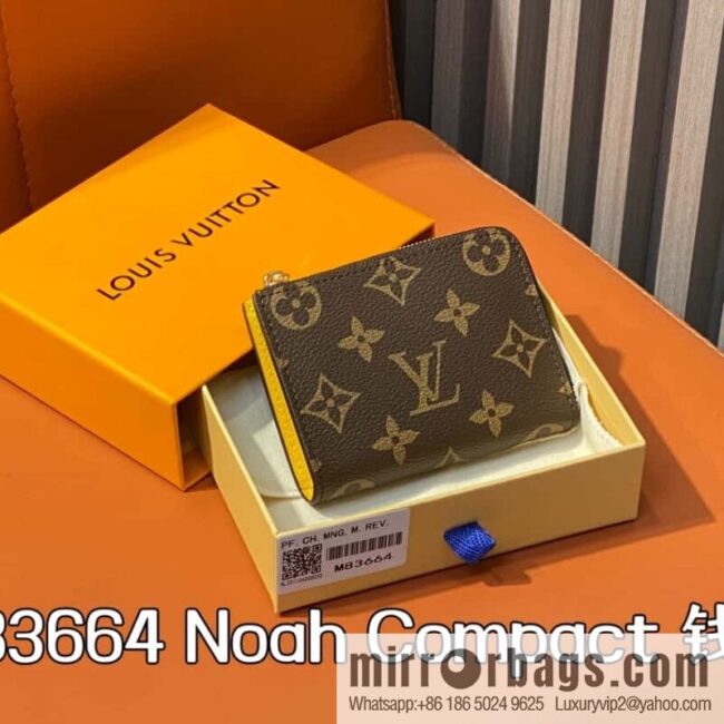 [Boutique‑grade] M83644 presbyopia yellow, zipper wallet series NEW Noah Compact wallet