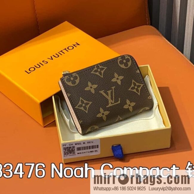 [Boutique‑grade] M83476 presbyopia pink, zipper wallet series NEW Noah Compact wallet