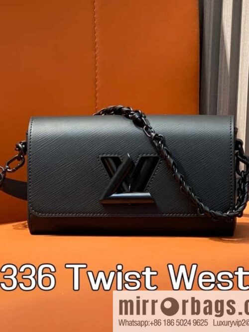 [Boutique‑grade] M25336 black, Darth Vader water ripple chain bag Twist West handbag M24549 24603