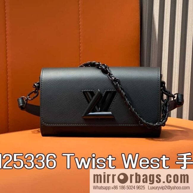 [Boutique‑grade] M25336 black, Darth Vader water ripple chain bag Twist West handbag M24549 24603