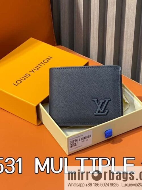 [Boutique‑grade] M11531 dark blue full leather, short suit clip series MULTIPLE wallet m82273 82274 82808 Multiple wallets
