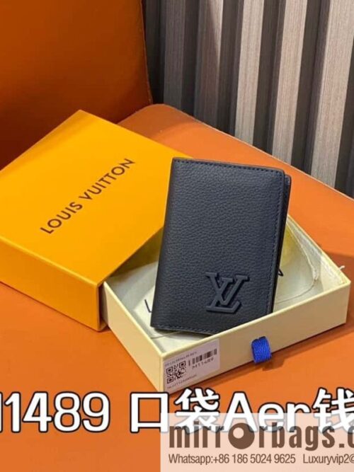 [Boutique‑grade] M11489 dark blue, full leather card bag wallet series, pocket Aer wallet M81730 69979
