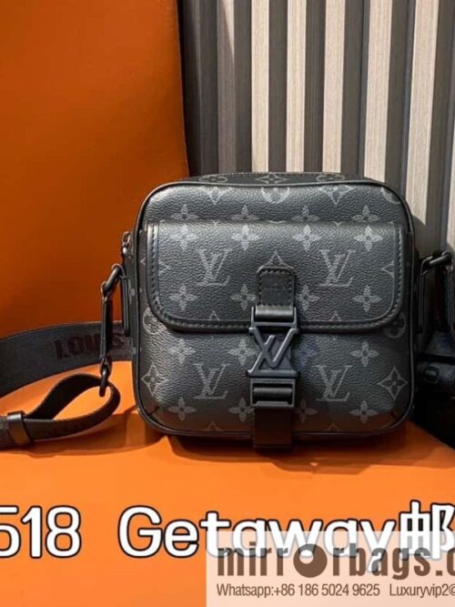 [Boutique‑grade] M12518 black flower, men\'s bag messenger bag series Getaway messenger bag