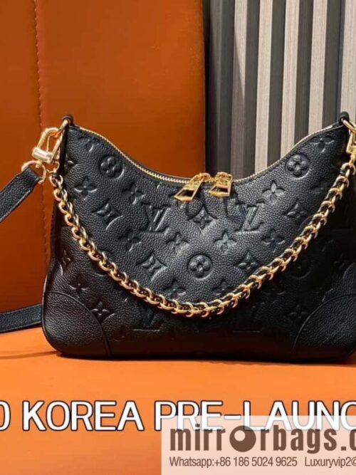 [Boutique‑grade] M12930 black full leather embossed, chain bag croissant series KOREA PRE-LAUNCH handbag