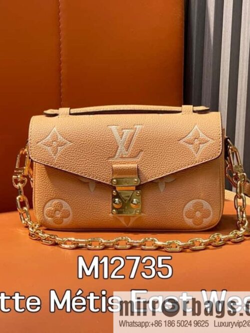 [Boutique‑grade] M12735 light brown, full leather chain bag messenger bag series M46595 This Pochette Métis East West handbag