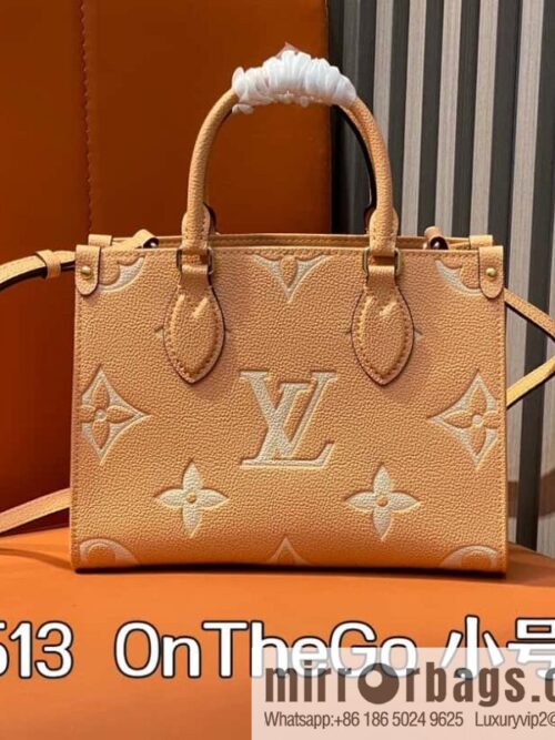 [Boutique‑grade] M12513 light brown, full leather square bag series M45779 M45653 This OnTheGo small handbag