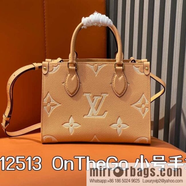 [Boutique‑grade] M12513 light brown, full leather square bag series M45779 M45653 This OnTheGo small handbag