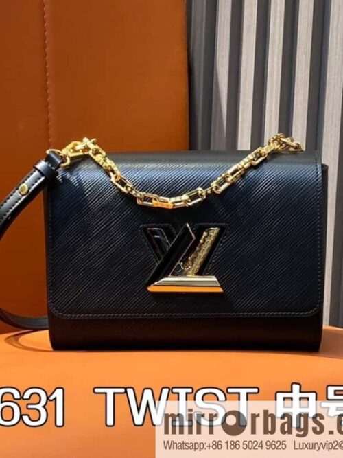 [Boutique‑grade] M24631 black, water ripple Twist series TWIST medium handbag M24630 meters white