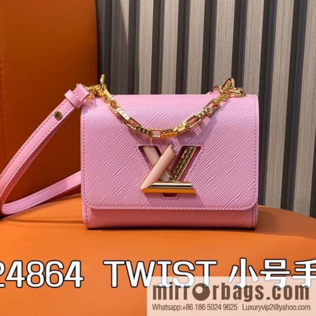 [Boutique‑grade] M24864 pink purple, water ripple Twist series TWIST small handbag, this Twist small handbag