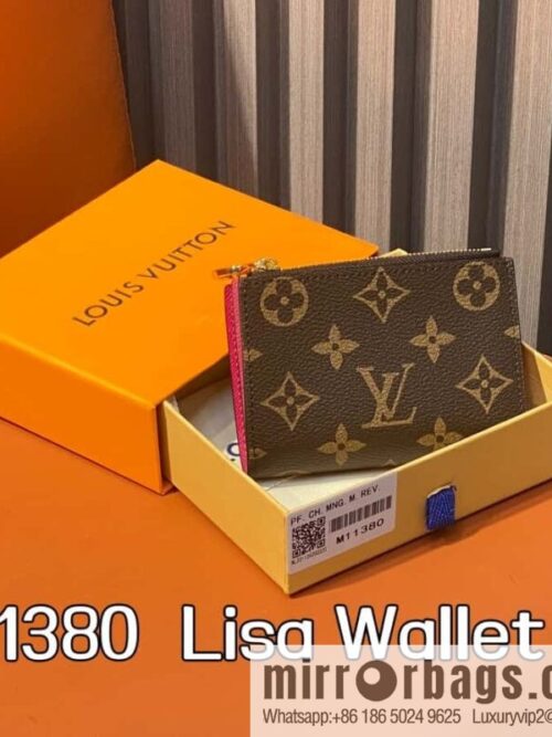 [Boutique‑grade] M11380 presbyopia plum red, wallet change bag wallet series Lisa Wallet wallet M82605 M82383 M83649