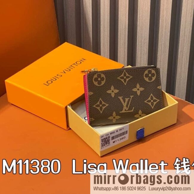 [Boutique‑grade] M11380 presbyopia plum red, wallet change bag wallet series Lisa Wallet wallet M82605 M82383 M83649