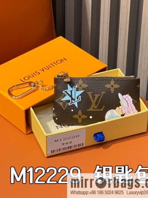 [Boutique‑grade] M12229 blue, Christmas model, key bag wallet series, key bag.