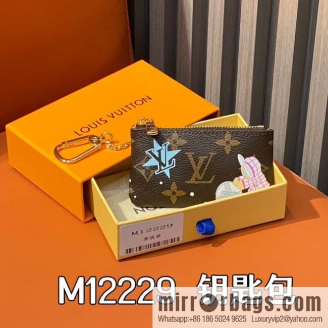 [Boutique‑grade] M12229 blue, Christmas model, key bag wallet series, key bag.