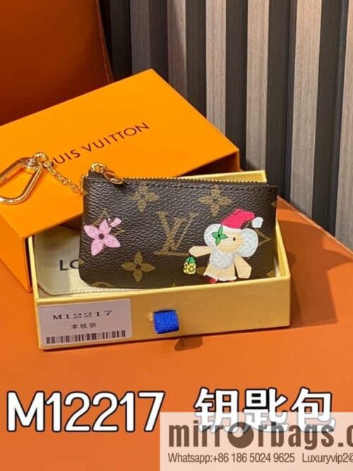 [Boutique‑grade] M12217 red, Christmas model, key bag wallet series, key bag.