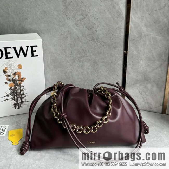 LOEWEFlamenco Purse large lucky bag 🔥 0802 maroon