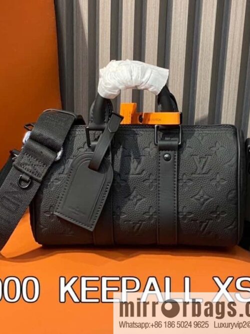 [Boutique‑grade] M20900 black full leather (opposite matte leather) pillow bag series KEEPALL XS handbag Keepall XS handbag