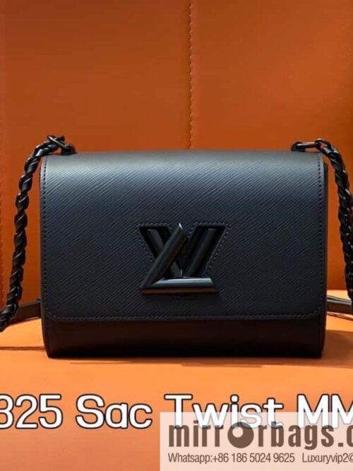 [Boutique‑grade] M25325 black, Darth Vader, water ripple Twist series M50280 Sac Twist MM handbag
