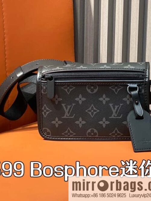 [Boutique‑grade] M12599 black flower, men\'s bag messenger bag series Bosphore mini handbag