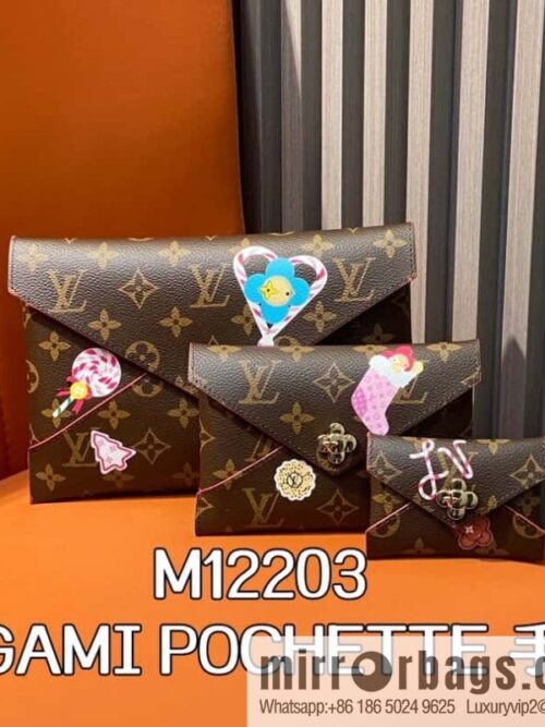 [Boutique‑grade] M12203 old flower Christmas model, three-piece handbag clutch series, the new KIRIGAMI POCHETTE clutch bag of the season