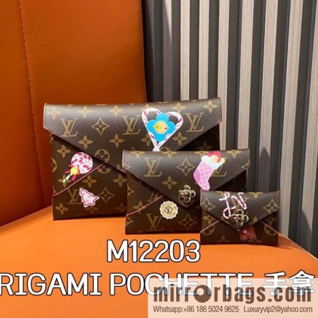 [Boutique‑grade] M12203 old flower Christmas model, three-piece handbag clutch series, the new KIRIGAMI POCHETTE clutch bag of the season