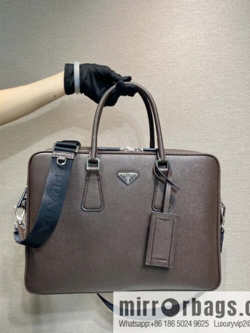 PRADA 🎉 Double Briefcase 🎉🎉 2VE022 Dark Coffee🎉