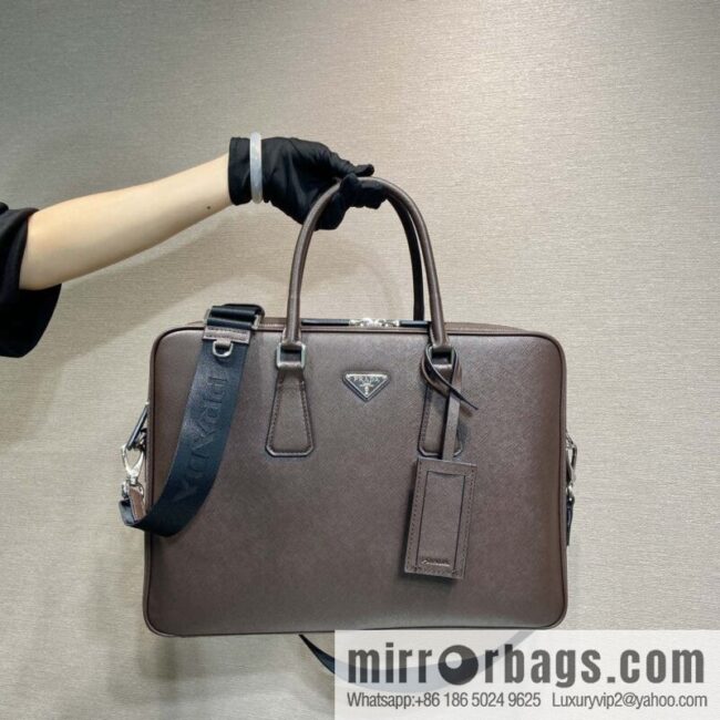 PRADA 🎉 Double Briefcase 🎉🎉 2VE022 Dark Coffee🎉