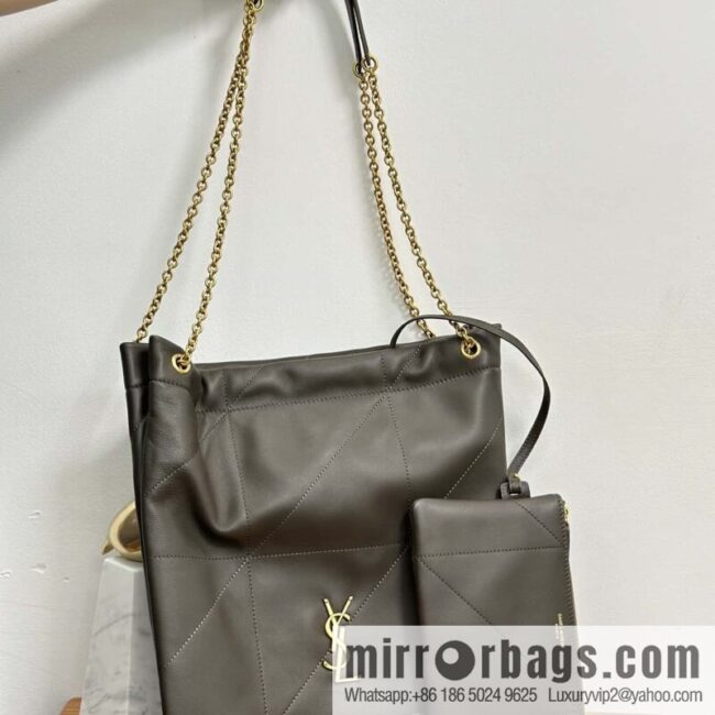 YSL 𝗝𝗔𝗠𝗜𝗘 𝟰.𝟯 𝗣𝗢𝗖𝗛𝗢𝗡 suede clutch bag 781666 musk green