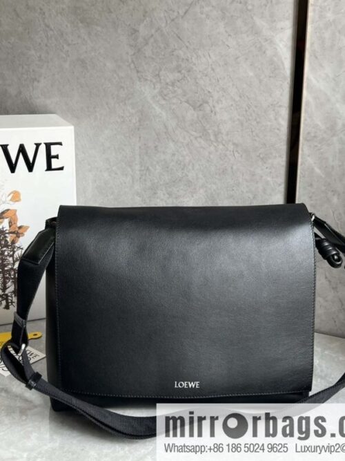 wsxc1731079504260_0-800x800uvehn02bufg141762_20250705023942.jpg LOEWE Luo Jia 🌟 glossy soft cow leather Flamenco satchel messenger bag 0901 black