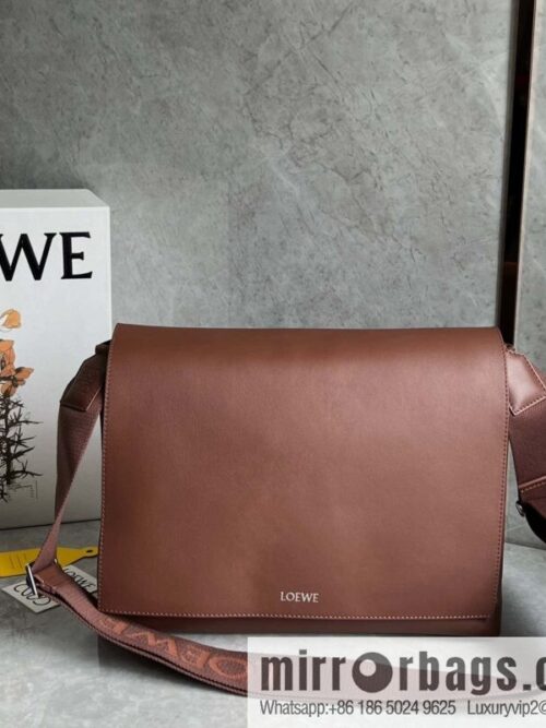 wsxc1731079654456_0-800x800ggihyai5a5n141742_20250705023905.jpg LOEWE Luo Jia 🌟 glossy soft cow leather Flamenco satchel messenger bag 0901 brown