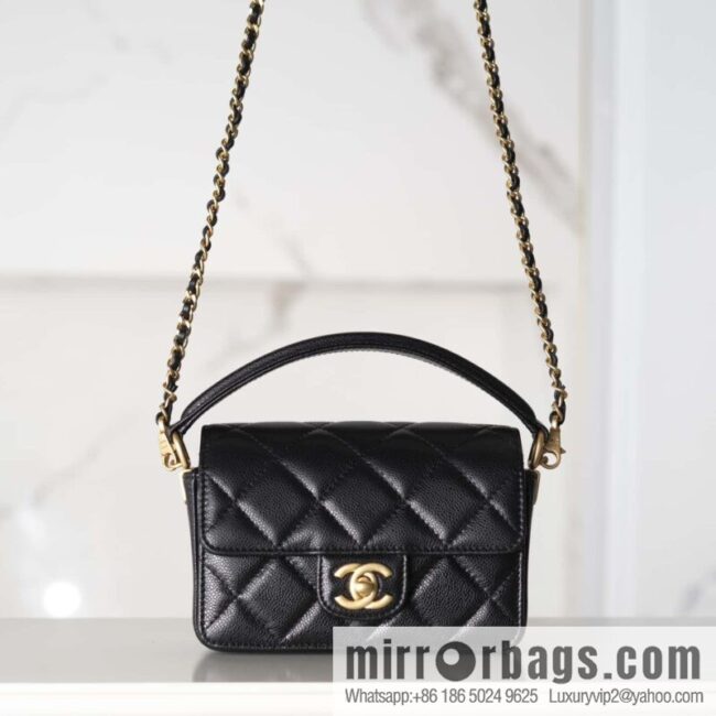 wsxc1731081340768_0-800x800wvyqrk1mu51141558_20250705022800.jpg 𝐂𝐇𝐀𝐍𝐄𝐋 24K CF Handle Cover Bag, Black Mini AS5164