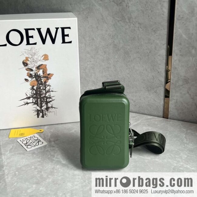 LOEWE Luo Jia Smooth Cow Leather Molded Sling Crossbody Bag 0902 Green