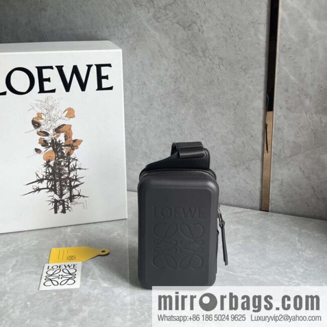 LOEWE Luo Jia Smooth Cow Leather Molded Sling Crossbody Bag 0902 Coffee